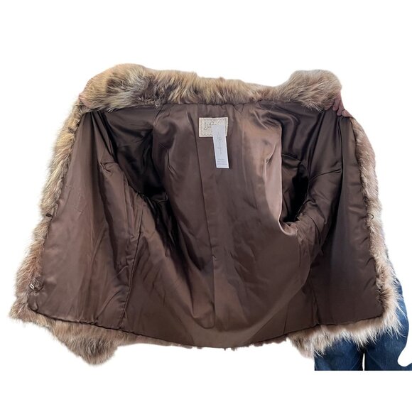 Vintage 1970s J.Fox Boston Genuine Raccoon Fur Coat Car Length Pockets Brown - Picture 8 of 12